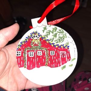 Hand painted wooden Christmas ornaments